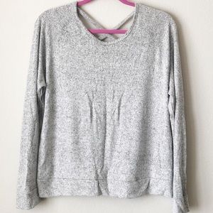 MORAL FIBER > reversible sweater crisscross detail